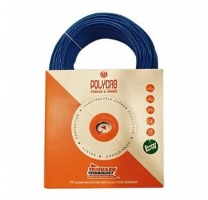Polycab 4 Sqmm 1 Core FR PVC Insulated Flexible Cable, 90 mtr (Blue)